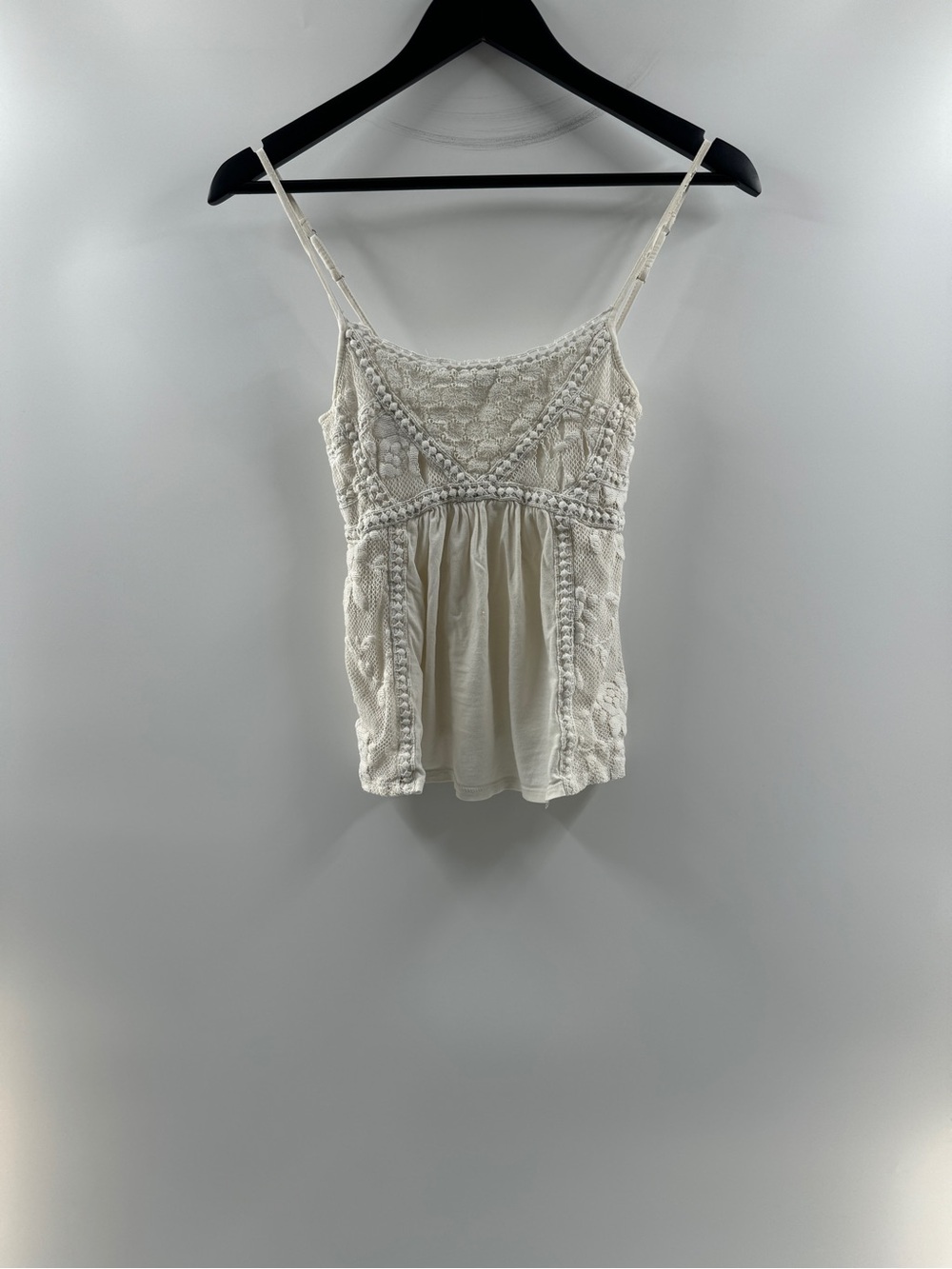 American Eagle Ivory Crochet Lace Babydoll Cami Top Women’s XS 2014 Boho